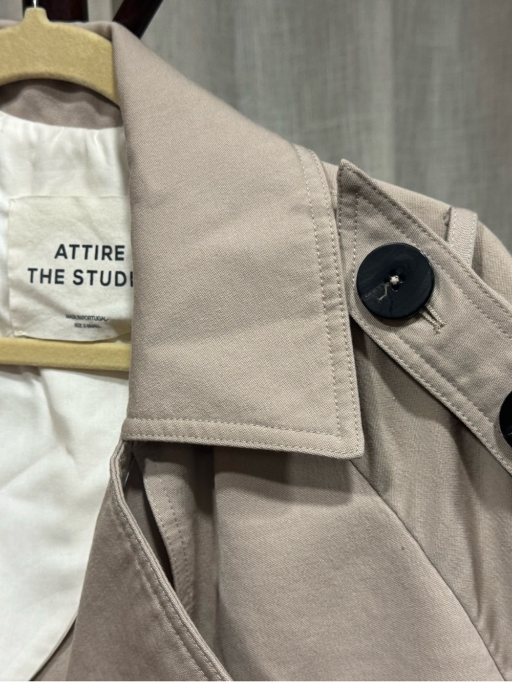Attire The Studio 100% wool outer, silk lined sleeve open trench coat sz xs - Picture 3 of 14
